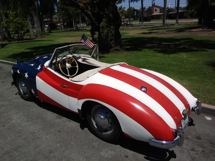 Jowett Jupiter in USA's flag livery